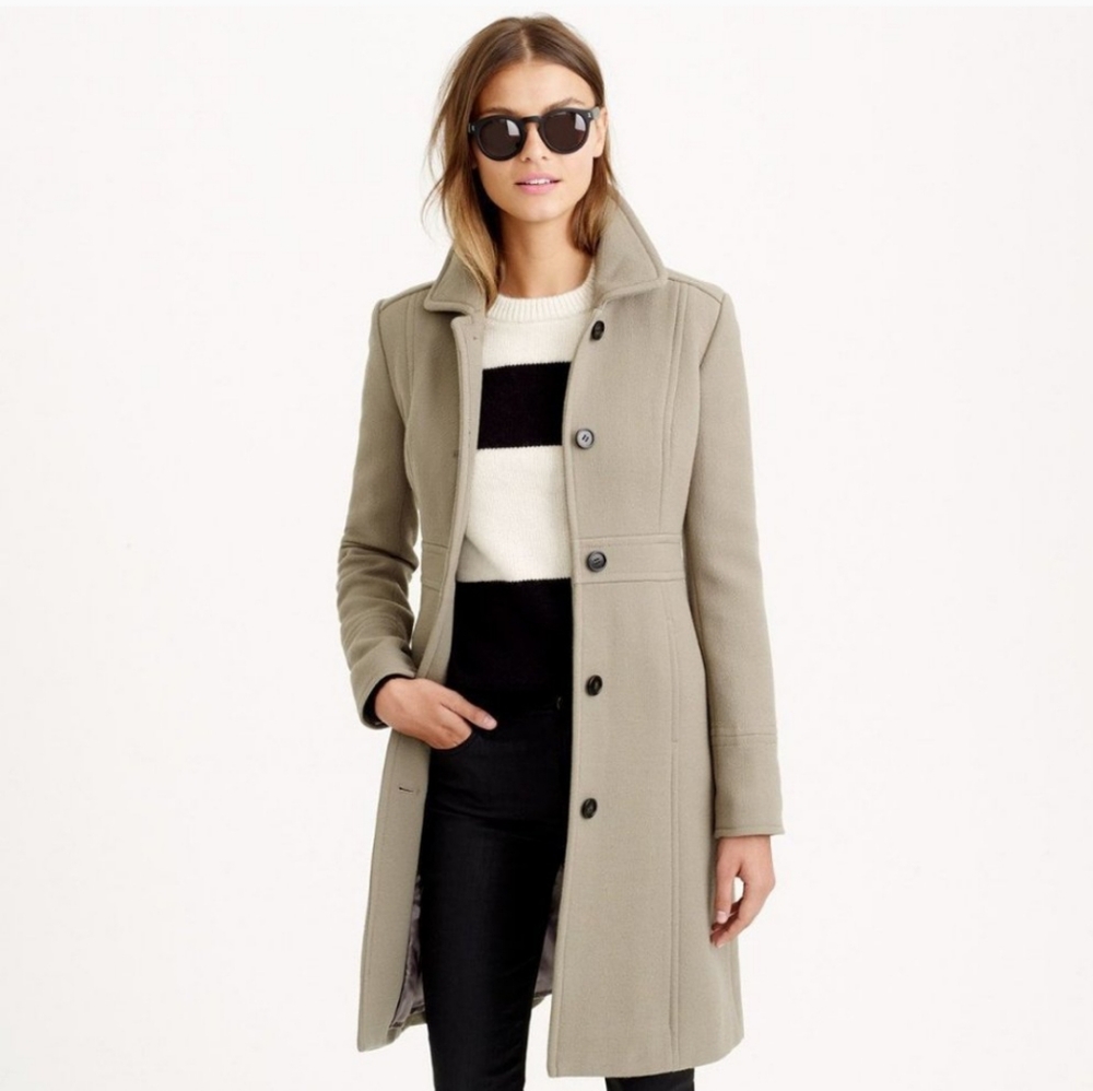 J CREW  day coat Italian double-cloth wool 2P GREY
